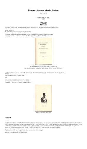 Running a Thousand Miles for Freedom: Or, the Escape of William and Ellen Craft from Slavery