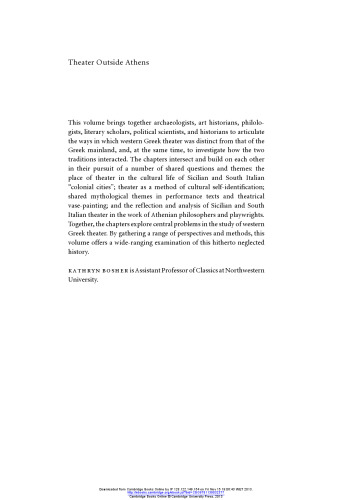 Theater Outside Athens: Drama in Greek Sicily and South Italy