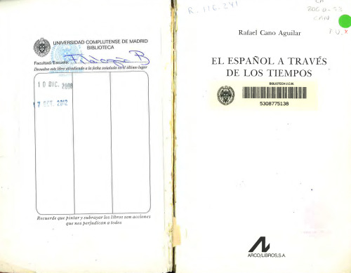 El Espanol A Traves De Los Tiempos