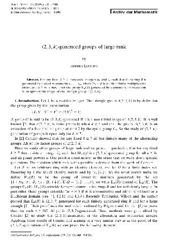 (2, 3, k)-generated groups of large rank