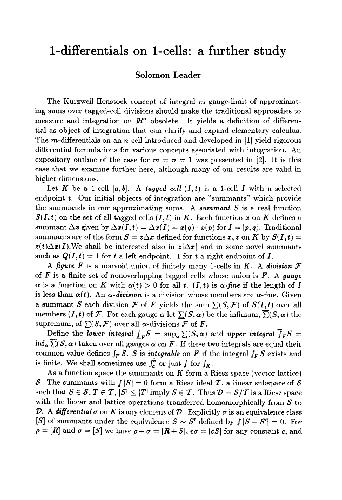 1-differentials on 1-cells: a further study