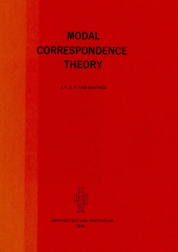 Modal Correspondence Theory [PhD Thesis]