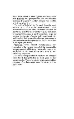 The ABC of Relativity