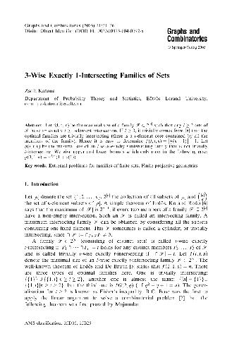 3-Wise Exactly 1-Intersecting Families of Sets