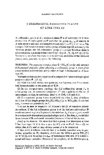 4-Dimensional projective planes of Lenz type III