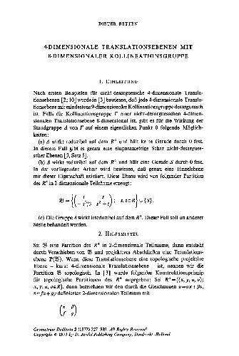 4-dimensionale Translationsebenen mit 8-dimensionaler Kollineationsgruppe