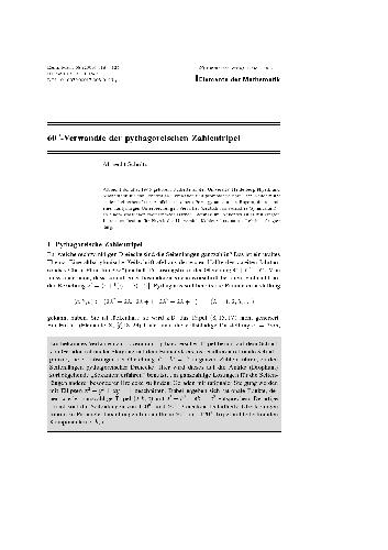 60-Verwandte der pythagoreischen Zahlentripel