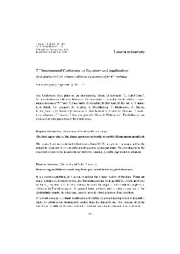 7th International Conference on Geometry and Applications