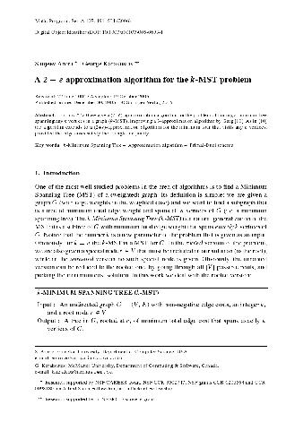 A 2 + approximation algorithm for the k-MST problem