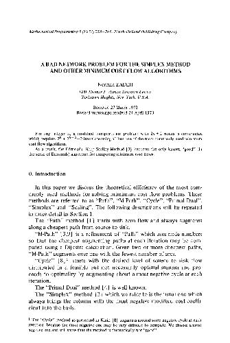 A bad network problem for the simplex method and other minimum cost flow algorithms