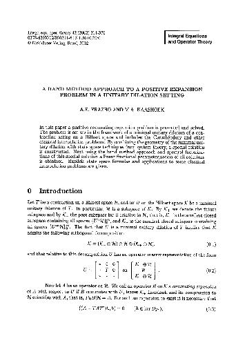 A band method approach to a positive expansion problem in a unitary dilation setting