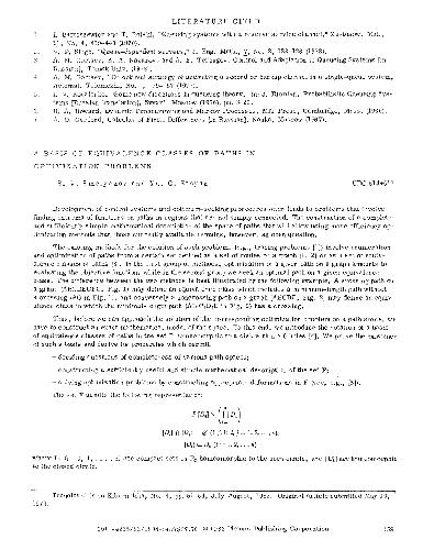 A basis of equivalence classes of paths in optimization problems