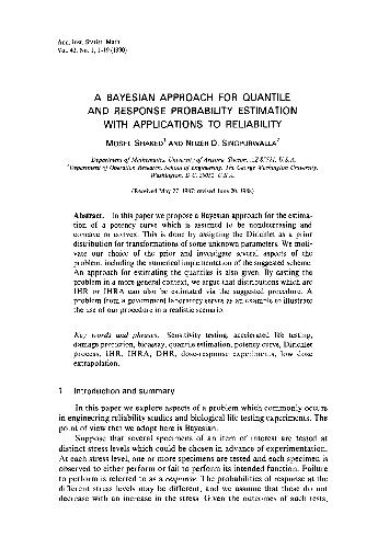 A Bayesian approach for quantile and response probability estimation with applications to reliability