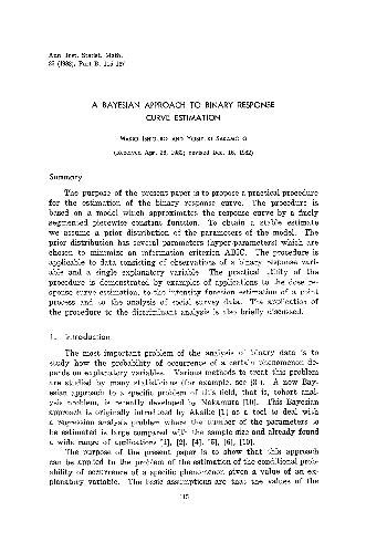 A Bayesian approach to binary response curve estimation