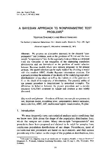 A bayesian approach to nonparametric test problems