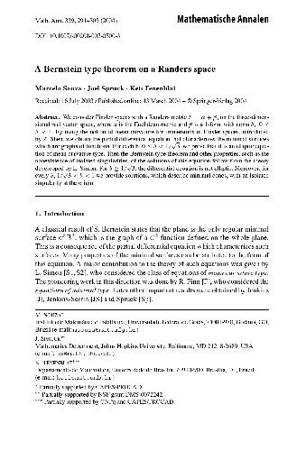 A Bernstein type theorem on a Randers space