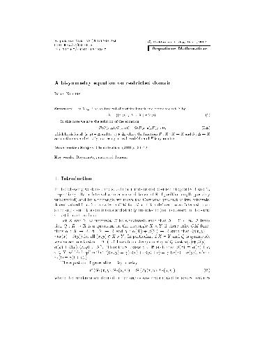 A bisymmetry equation on restricted domain