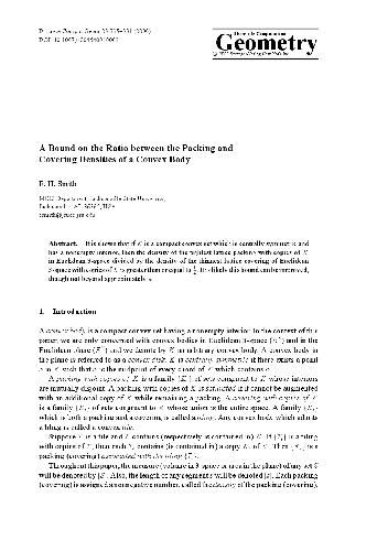 A Bound on the Ratio between the Packing and Covering Densities of a Convex Body