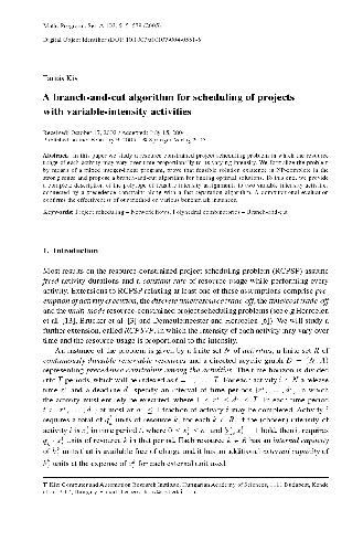 A branch-and-cut algorithm for scheduling of projects with variable-intensity activities