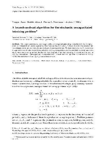 A branch-and-cut algorithm for the stochastic uncapacitated lot-sizing problem