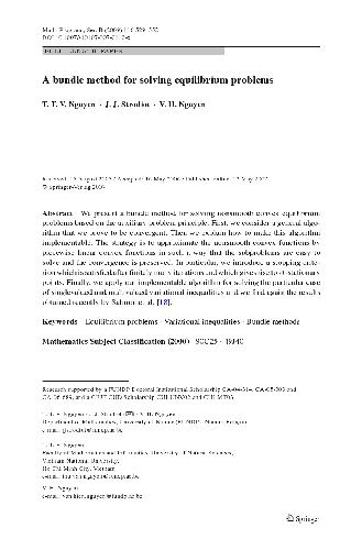 A bundle method for solving equilibrium problems