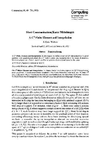 A C^2 Finite Element and Interpolation