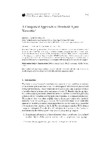 A Categorical Approach to Threshold Agent Networks
