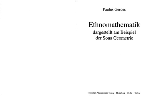 Ethnomathematik dargestellt am Beispiel der Sona Geometrie