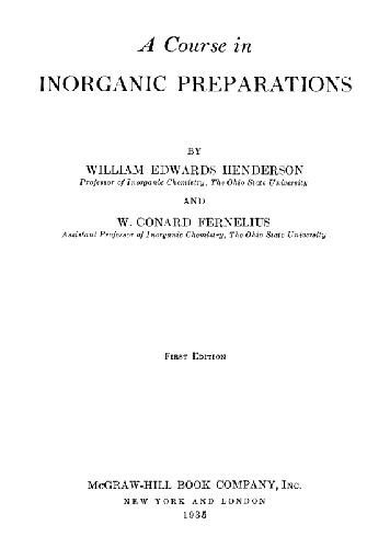 A Course in Inorganic Preparations