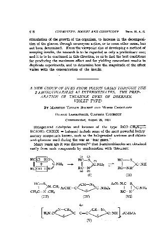 A New Group of Dyes from Poison Gases through the 2-Aminothiazoles as Intermediates The Preparation of Thiazole Dyes of Doebner Violet Type