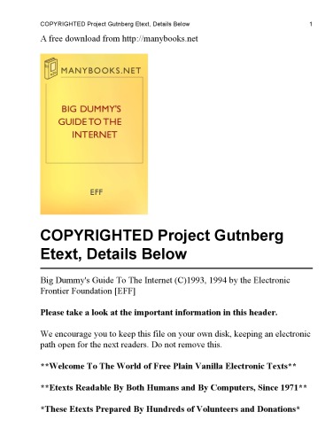 Big dummy's guide to the Internet