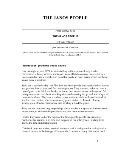 The Janos people : a close encounter of the fourth kind