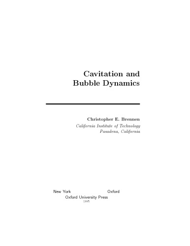 Cavitation and bubble dynamics