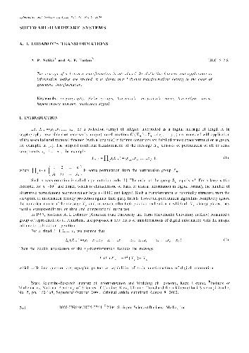 A. I. Lobanovs transformations