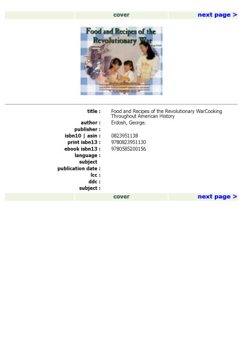 Food and Recipes of the Revolutionary War