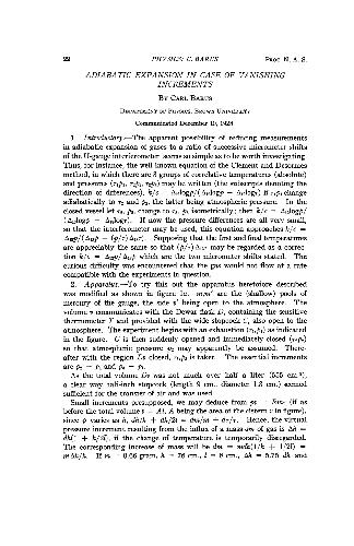 Adiabatic Expansion in Case of Vanishing Increments