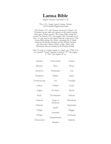 Old Testament light; a scriptural commentary based on the Aramaic of the ancient Peshitta text