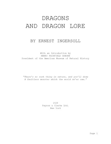 Dragons and dragon lore