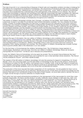 Williams Hematology, Eighth Edition