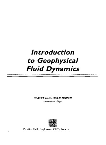 Introduction to geophysical fluid dynamics