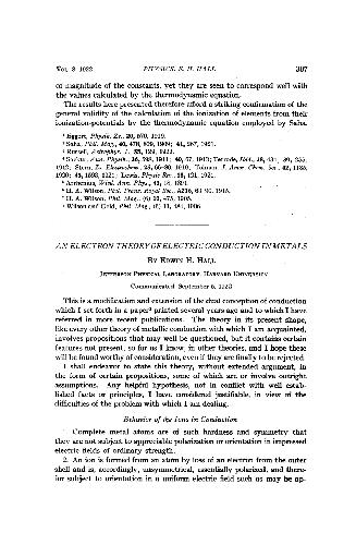 An Electron Theory of Electric Conduction in Metals