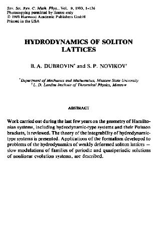 Hydrodynamics of soliton lattices