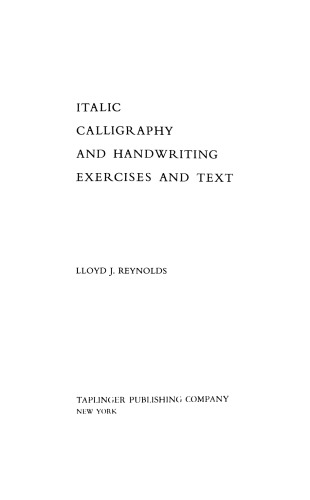 Italic Calligraphy and Handwriting: Exercises and Text