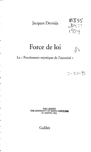 Force de loi: Le 