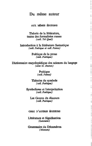 Poetique de la prose