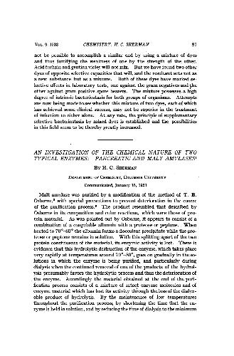 An Investigation of the Chemical Nature of Two Typical Enzymes Pancreatic and Malt Amylases