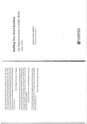 Building New Deal Liberalism: The Political Economy of Public Works, 1933-1956