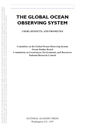 Global Ocean Observing System  Users, Benefits, and Priorities