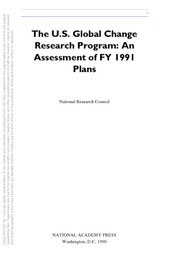 The U.S. Global Change Research Program: An Assessment of the FY 1991 Plans