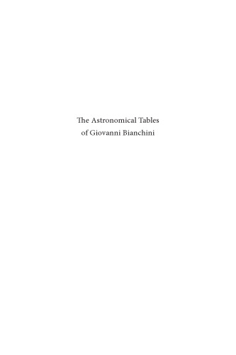 The Astronomical Tables of Giovanni Bianchini